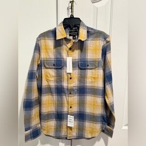 Treasure & Bond Yellow and Blue Plaid Shirt